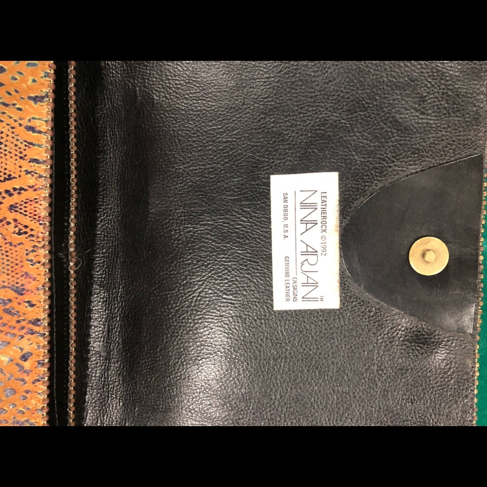 Vintage Nina Arjani Leatherock 1992 Flip Purse - Picture 6 of 8